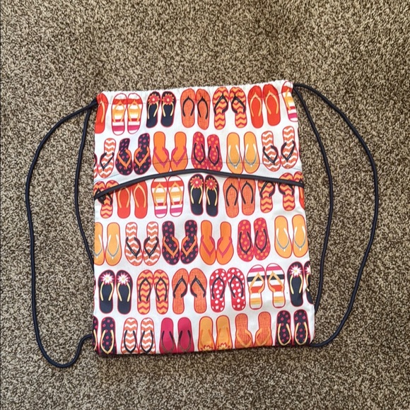 Thirty-One Flip Flop Print Drawstring Bag - Picture 1 of 6